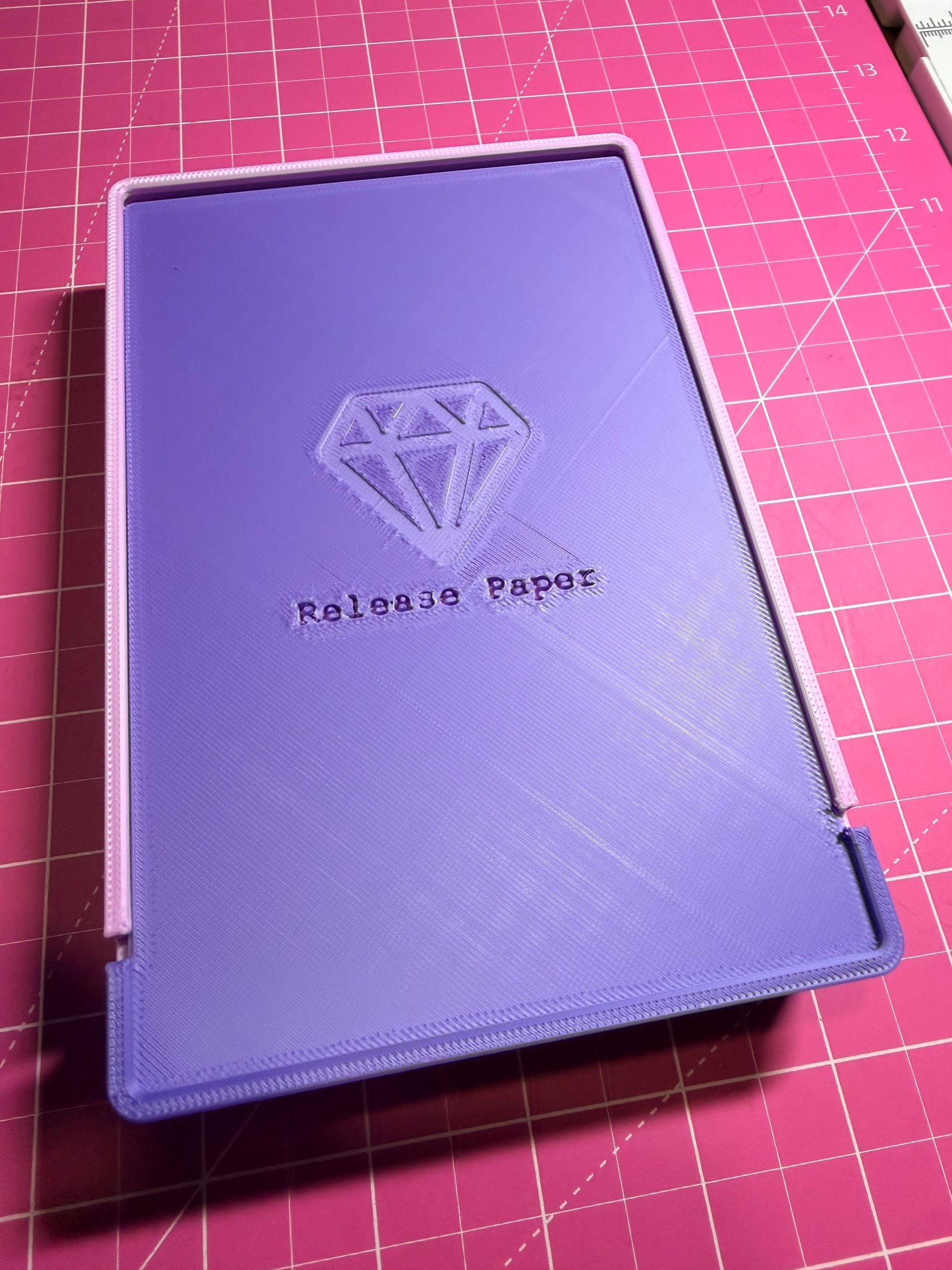 3d Printed Release Paper Box, Purple & Pinks Rainbow Filament