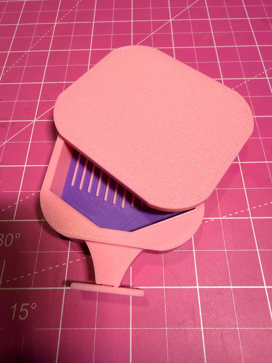Cute compact Pink and Purple Tray with sunken well, 3d printed 3x2 1/2