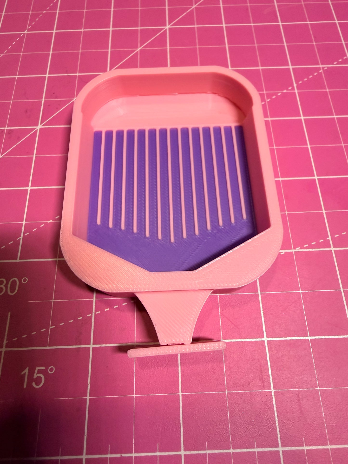 Cute compact Pink and Purple Tray with sunken well, 3d printed 3x2 1/2