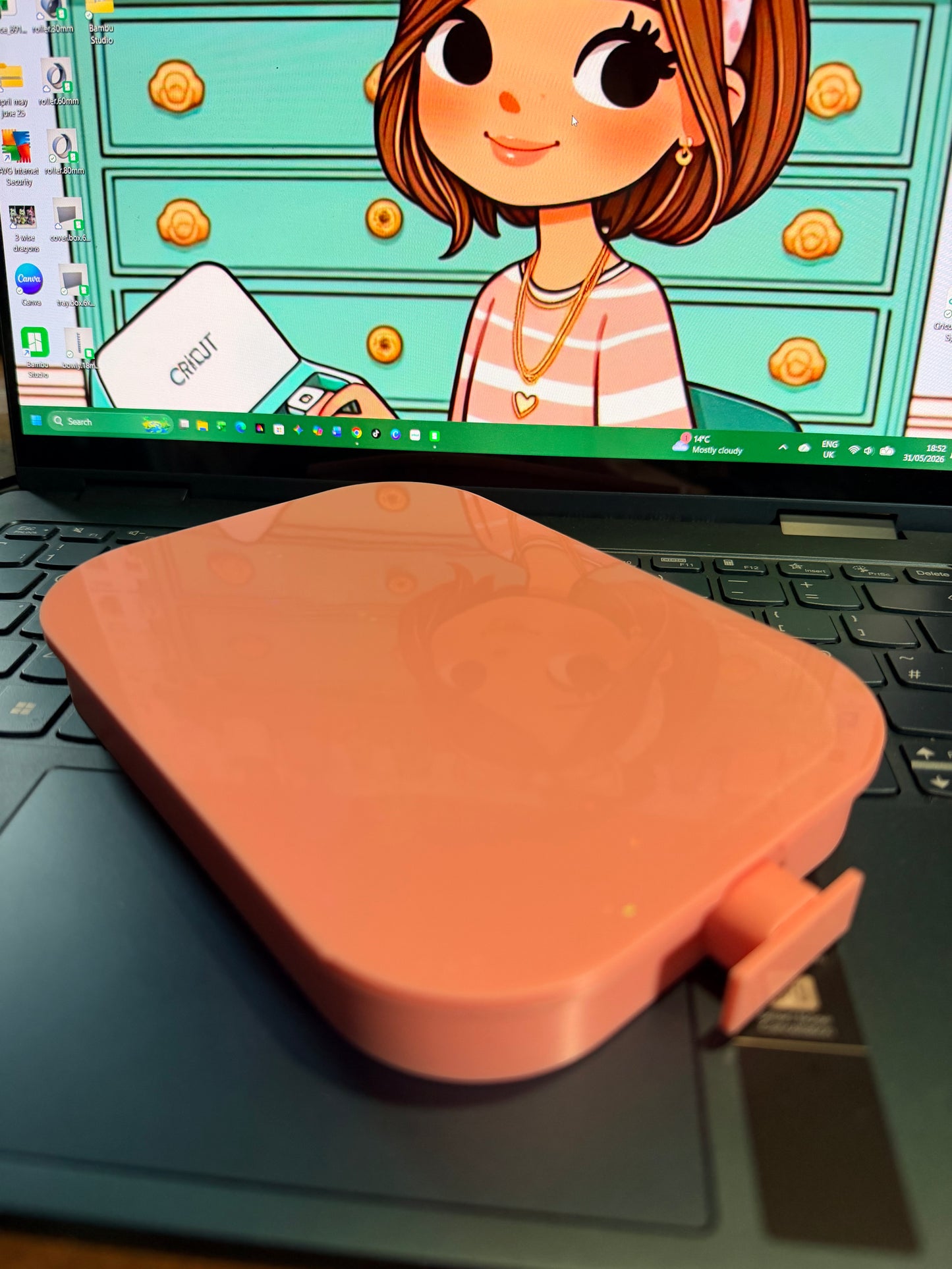 3d Printed Big Mummy Tray.. size 6x4 inches.. with Drill Bin