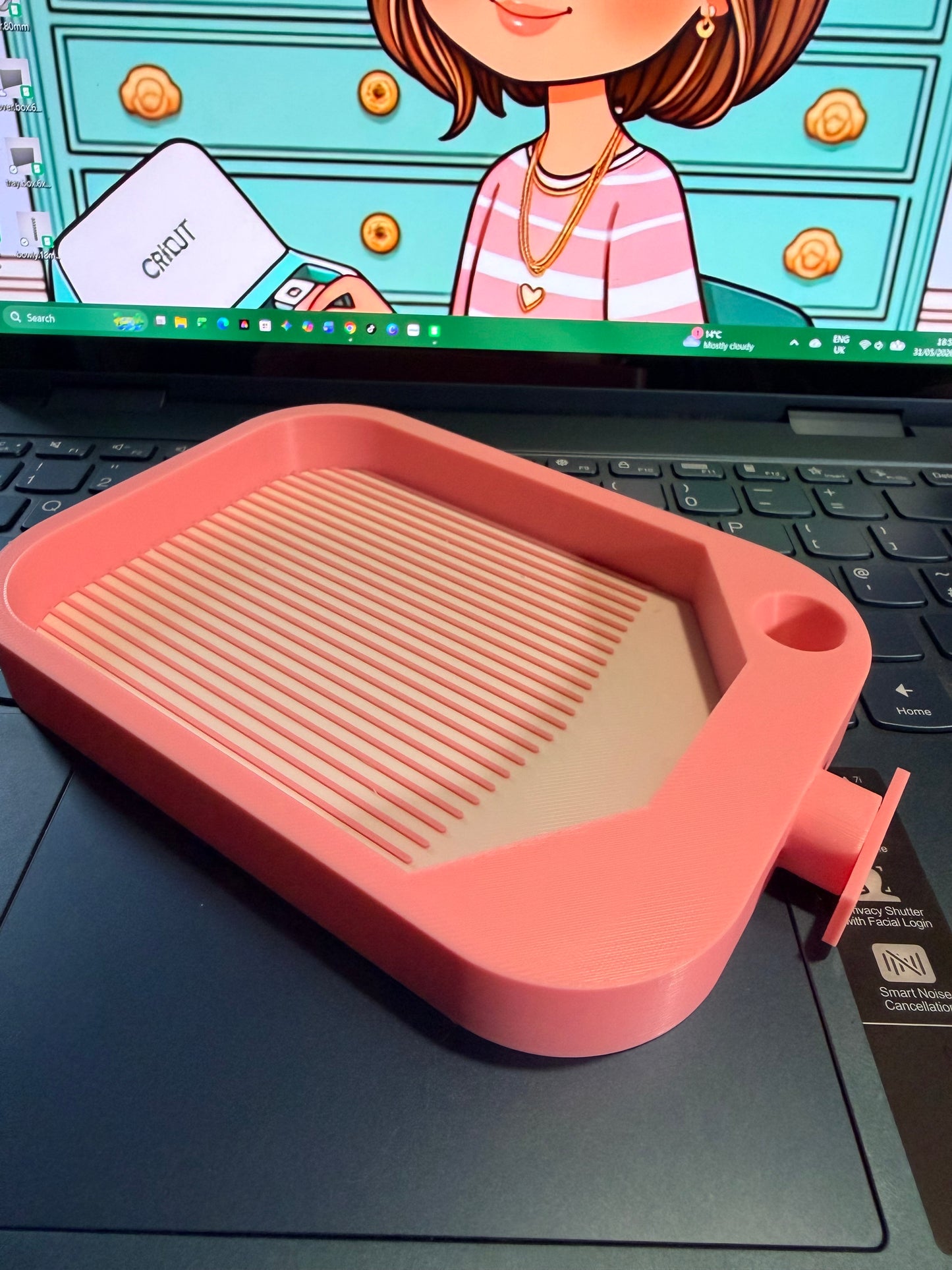 3d Printed Big Mummy Tray.. size 6x4 inches.. with Drill Bin