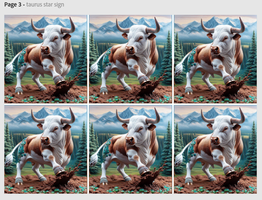 Release Paper, Taurus Horoscope, 4x4 sections, Sam Vangeens Collection