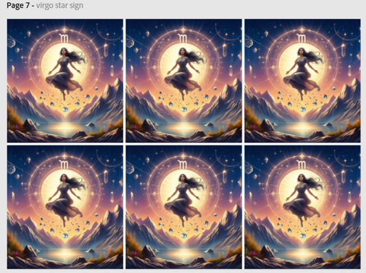 Release Paper, Virgo Horoscope, 4x4 sections, Sam Vangeen Collection