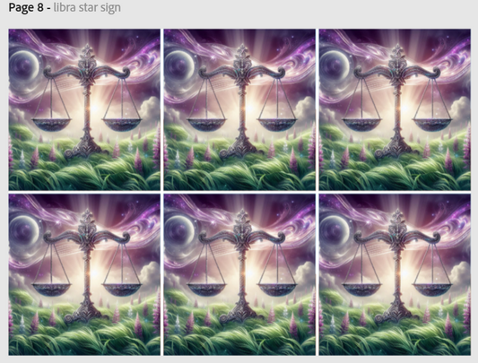 Release Paper, Libra Horoscope, 4x4 sections, Sam Vangeen Collection