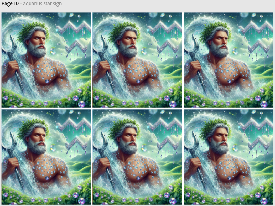 Release Paper, Aquarius Horoscope, 4x4 sections, Sam Vangeen Collection