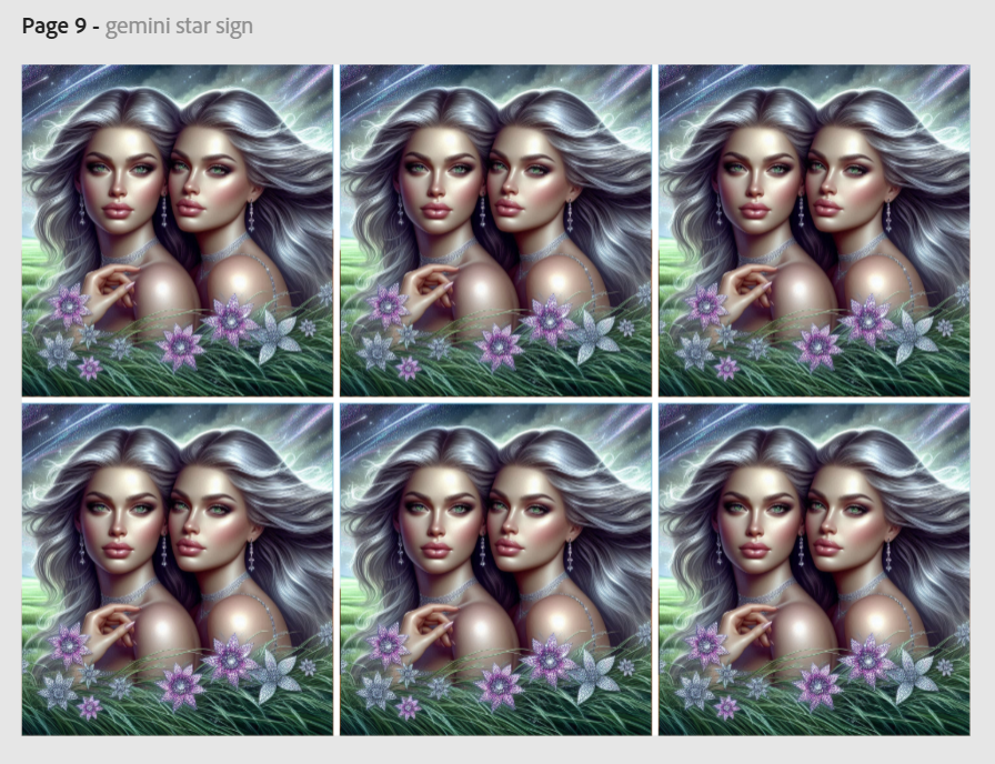 Release Paper, Gemini Horoscope, 4x4 sections, Sam Vangeen Collection