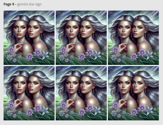 Release Paper, Gemini Horoscope, 4x4 sections, Sam Vangeen Collection