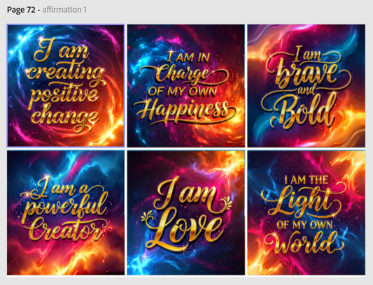 Release Paper, Daily Affirmations, 24 4x4, choice of Overlay