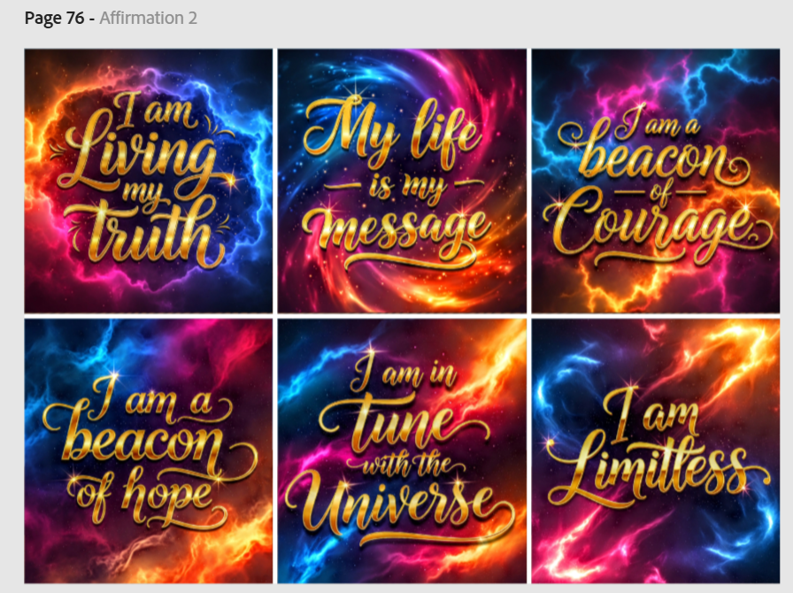 Release Paper, Daily Affirmations, 24 4x4, choice of Overlay