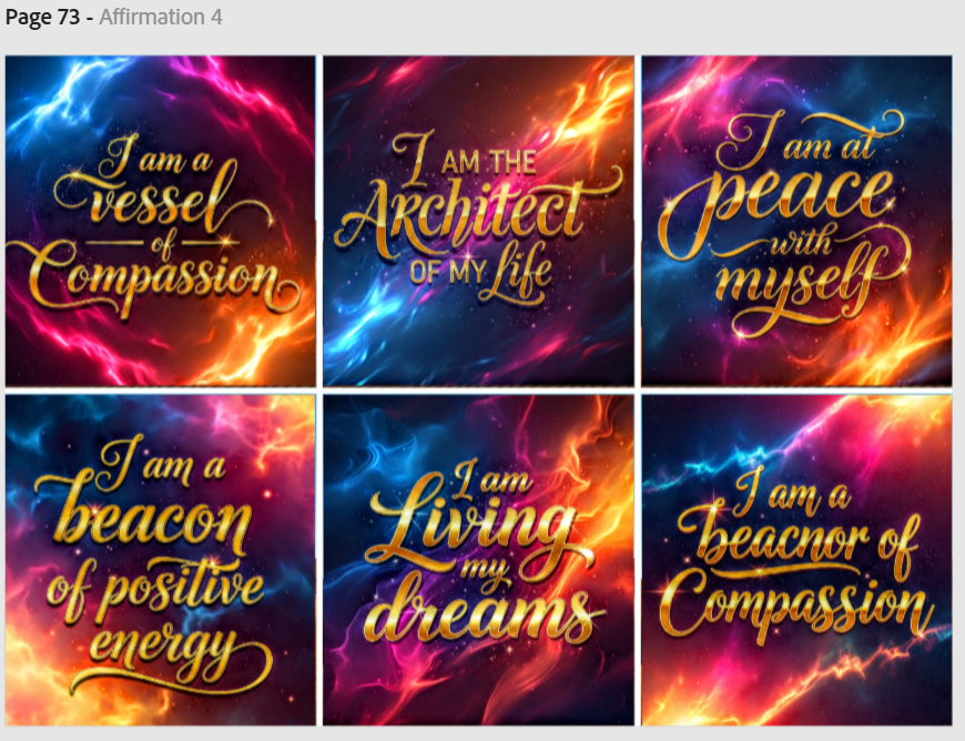 Release Paper, Daily Affirmations, 24 4x4, choice of Overlay