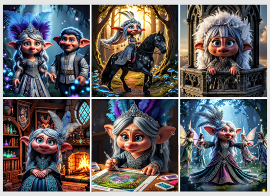 Release Paper, The Trolls Fantasy, 24 sections 4x4, choice of Overlay
