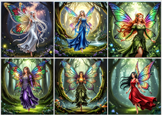 Release Paper, Stained Glass Fairies, 24 sections 4x4, with choice of Overlay