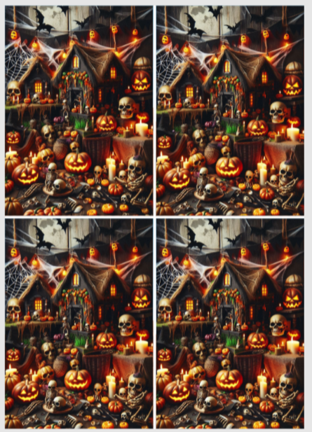 Release Paper, Halloween Pumpkins, 24 sections 4x4, Sam Vangeen Collection