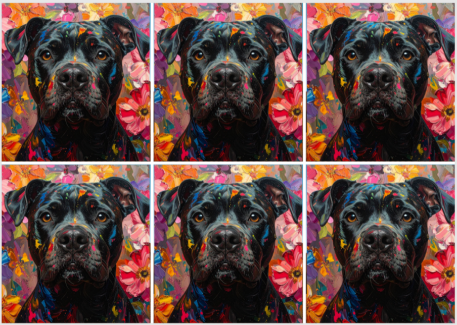 Release Paper, Staffordshire Bull Terrier, 4x4, 24 sections, choice of Overlay