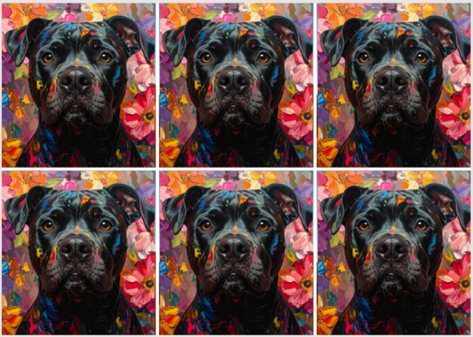 Release Paper, Staffordshire Bull Terrier, 4x4, 24 sections, choice of Overlay