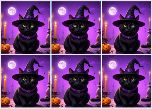 Release Paper, Halloween Midnight Mischief and the purple potion, 24 sections 4x4, choice of Overlay