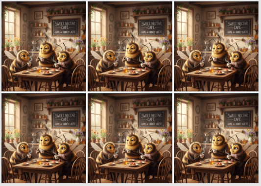 Release Paper, Bees & Cake, 24 sections 4x4, with choice of overlay