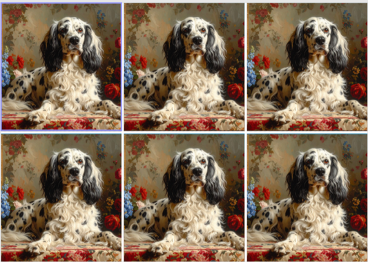 Release Paper, Spaniel, 24 sections 4x4, with choice of Overlay