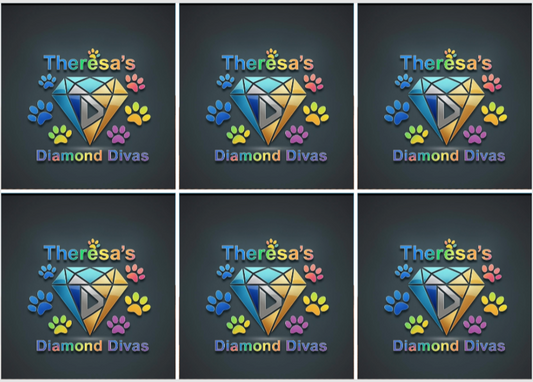 Release Paper, Tiktok Theresa Diamond Art, 24 sections of 4x4.. overlayed with Broken Glass