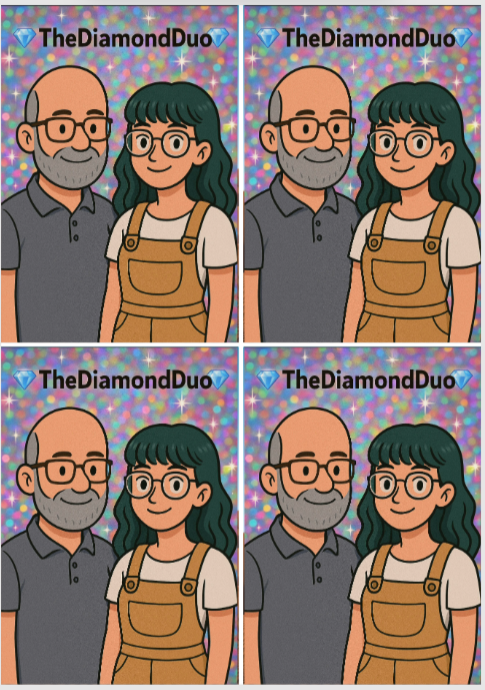 Release Paper, Tiktok The Diamond Duo, 24 sections 6x4, with Clear Overlay