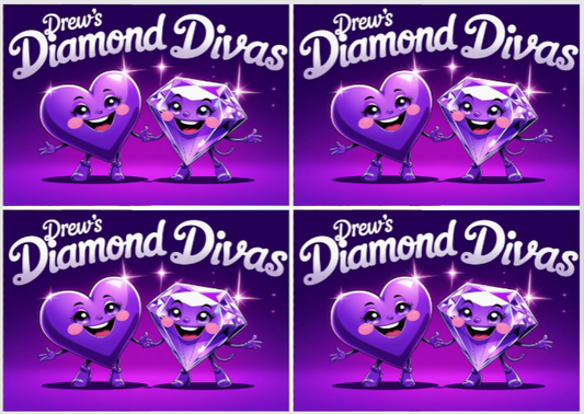 Release Paper, Tiktok Drews Diamond Divas, 24 6x4 sections, with Stars Overlay