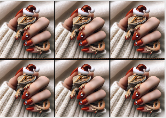 Christmas Release Paper Bearded Dragon, 24 sections 4x4, by Sam Vangeen, with Spots Overlay