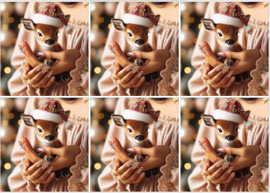 Christmas Release Paper Deer, by Sam Vangeen, 24 sections 4x4, with Spots Overlay