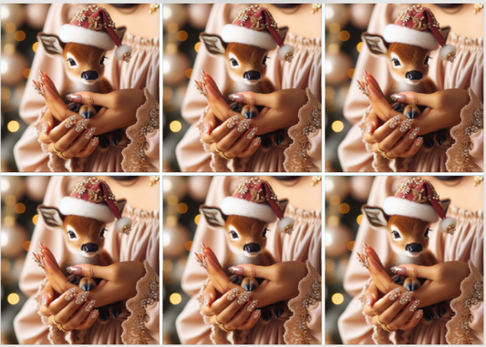 Christmas Release Paper Deer, by Sam Vangeen, 24 sections 4x4, with Spots Overlay