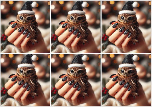 Christmas Release Paper Owl, by Sam Vangeen, 24 sections 4x4, with Spots Overlay