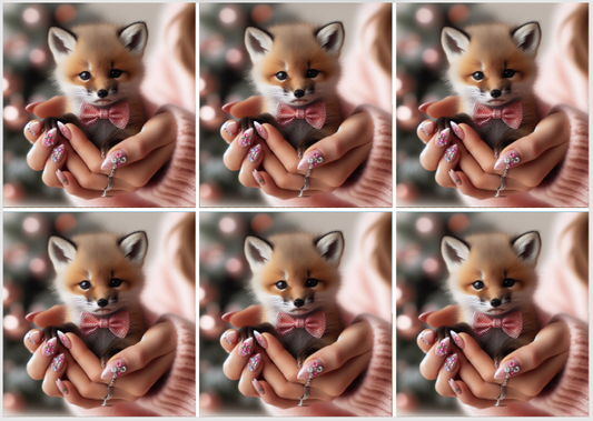 Christmas Release Paper Fox, By Sam Vangeen, 24 sections 4x4, with Spots Overlay