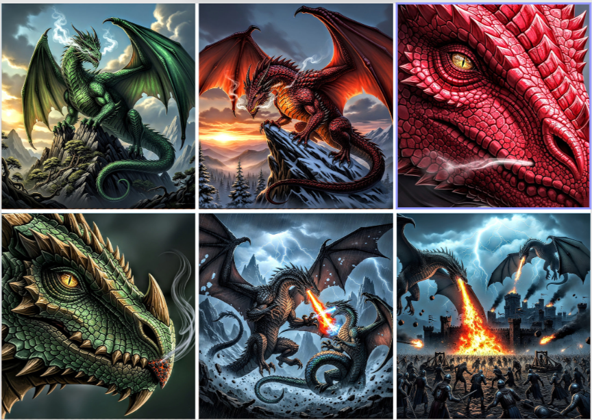 Release Paper, Dragons at war, 24 sections 4x4, with choice of Overlay