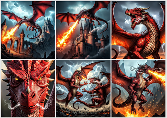 Release Paper, For the love of Dragons, 24 sections 4x4, with choice of Overlay