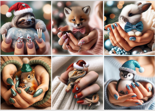 Christmas Release Paper, Mix of animals, Sam Vangeen Collection, 24 sections 4x4, Spots Overlay