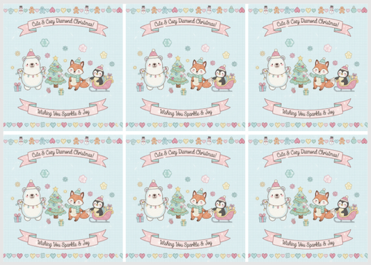 Release Paper, Have a Merry Pastel Christmas, 24 sectios 4x4, with Stars Overlay