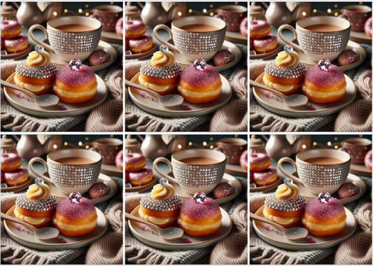 Christmas Deserts by Sam Vangeen Release Paper, 24 sections 4x4 with Stars Overlay