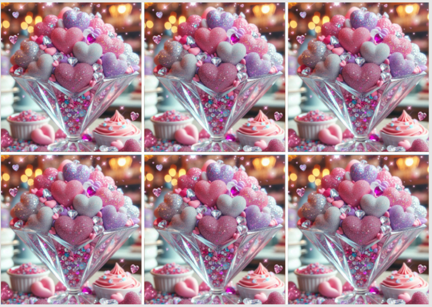 Sam Vangeen, Valentines Day, Heart Sundae Release Paper, 24 sections, 4x3 3/4 inches with Overlay Protection