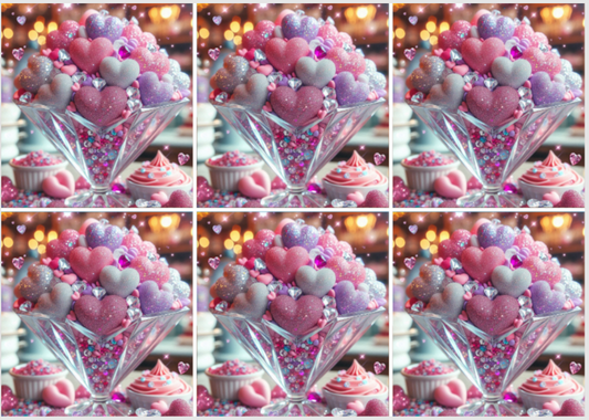 Sam Vangeen, Valentines Day, Heart Sundae Release Paper, 24 sections, 4x4 with Overlay Protection