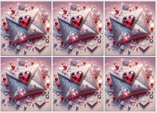 Sam Vangeen, Valentines Day Collection Release Paper, Love Letter, 24 4x4 Sections, with added Overlay for Protection