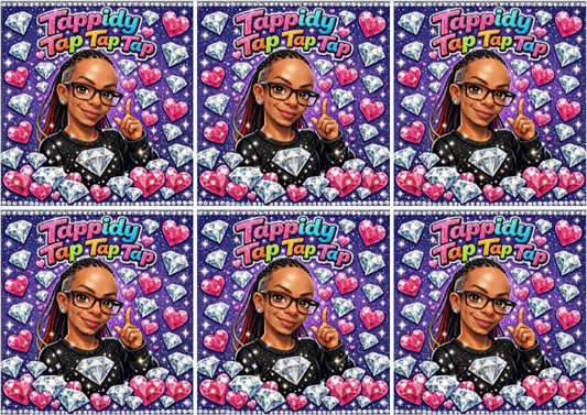 Tiktok Creator Drews Diamond Divas new design, 4x3 3/4 with added sparkle