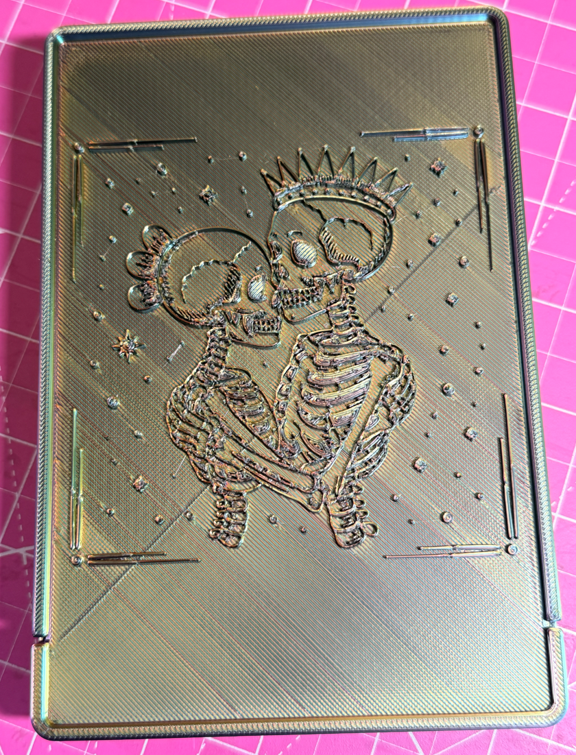 Gothic style Release Paper Box, in gold rainbow filament, for 6x4 release paper