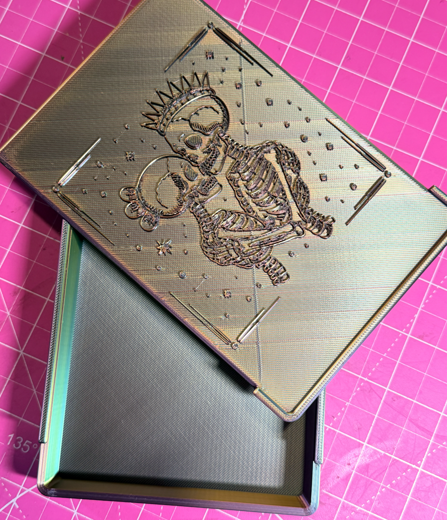 Gothic style Release Paper Box, in gold rainbow filament, for 6x4 release paper