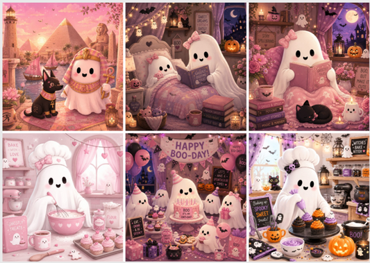 Tiktok Creator "Linnies Diamond Corner" Ghosts 4x3 3/4 with added overlay