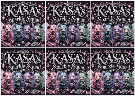 TikTok Creator KASA Diamond Art, Sparkle Squad Release Paper 4x3 3/4 with overlay