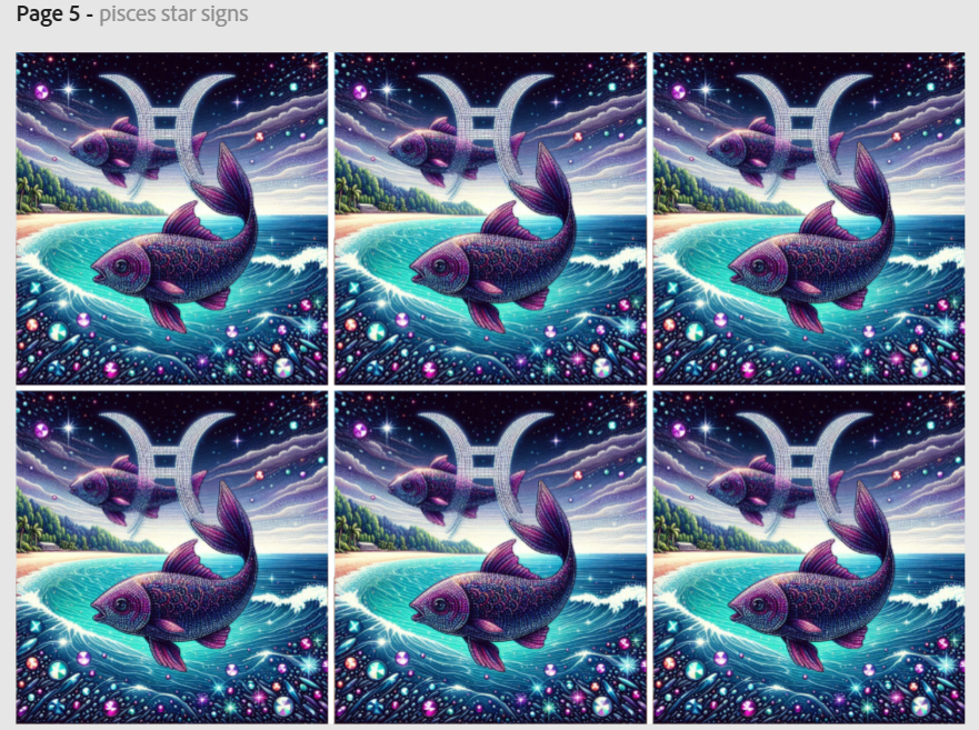 Release Paper, Pisces Horoscope, 4x4 sections, Sam Vangeen Collection