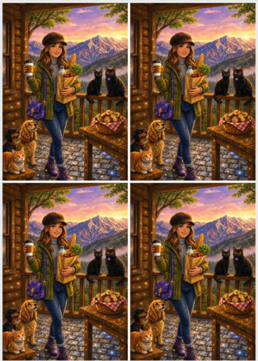 Sam Vangeen new collection showing the cosy vibes in America, 24 sections 6x4 with added Overlay