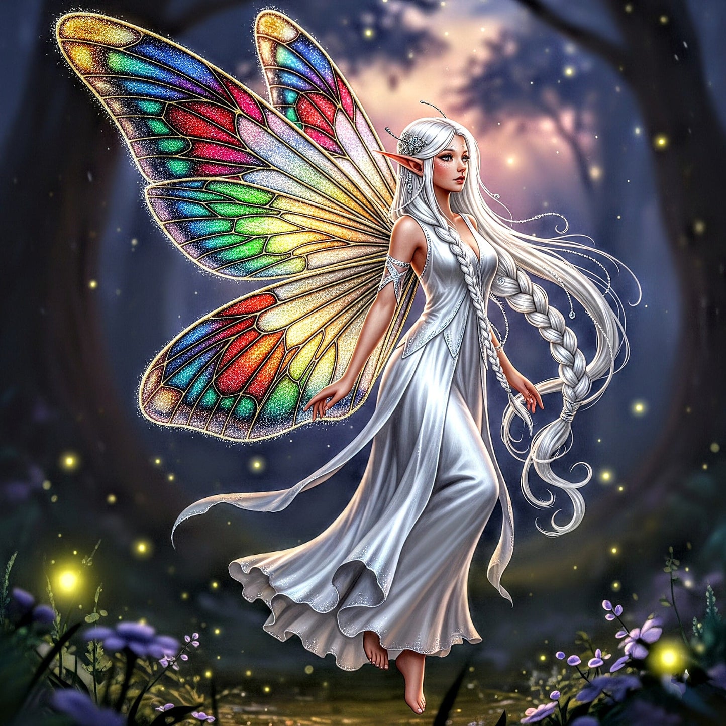 Release Paper, Stained Glass Fairies, 24 sections 4x4, with choice of Overlay