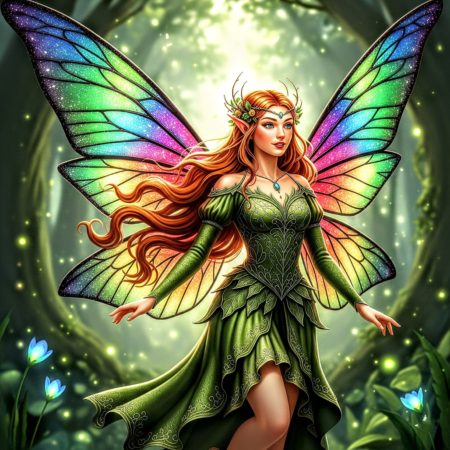 Release Paper, Stained Glass Fairies, 24 sections 4x4, with choice of Overlay