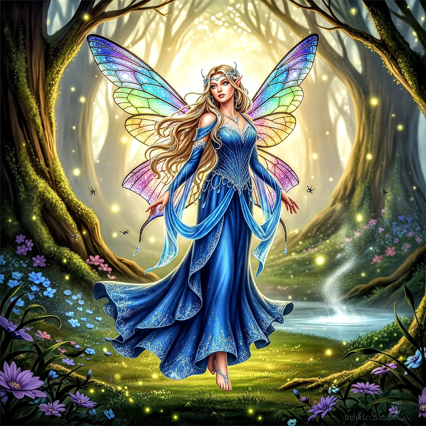 Release Paper, Stained Glass Fairies, 24 sections 4x4, with choice of Overlay