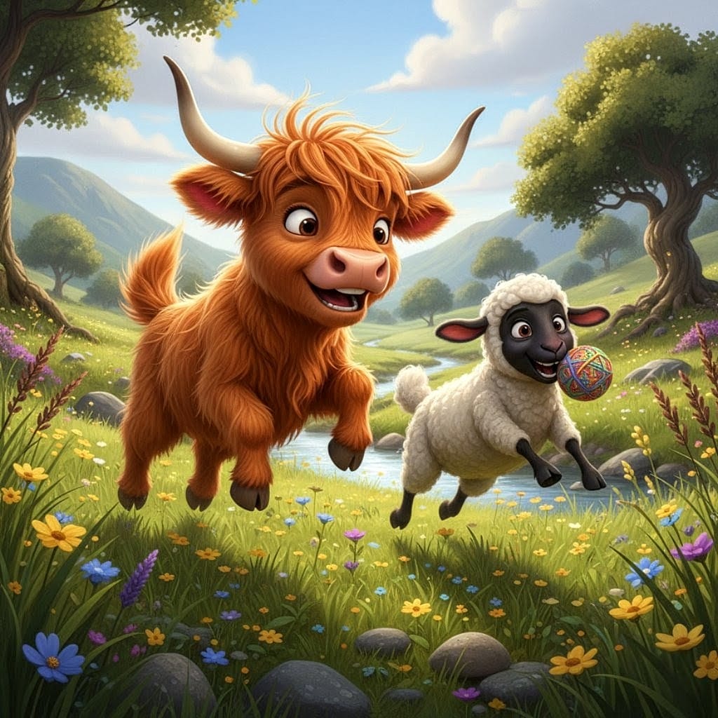 Release Paper, Buddys day out with Snowball the Lamb, 4x4 24 sections, with choice of Overlay
