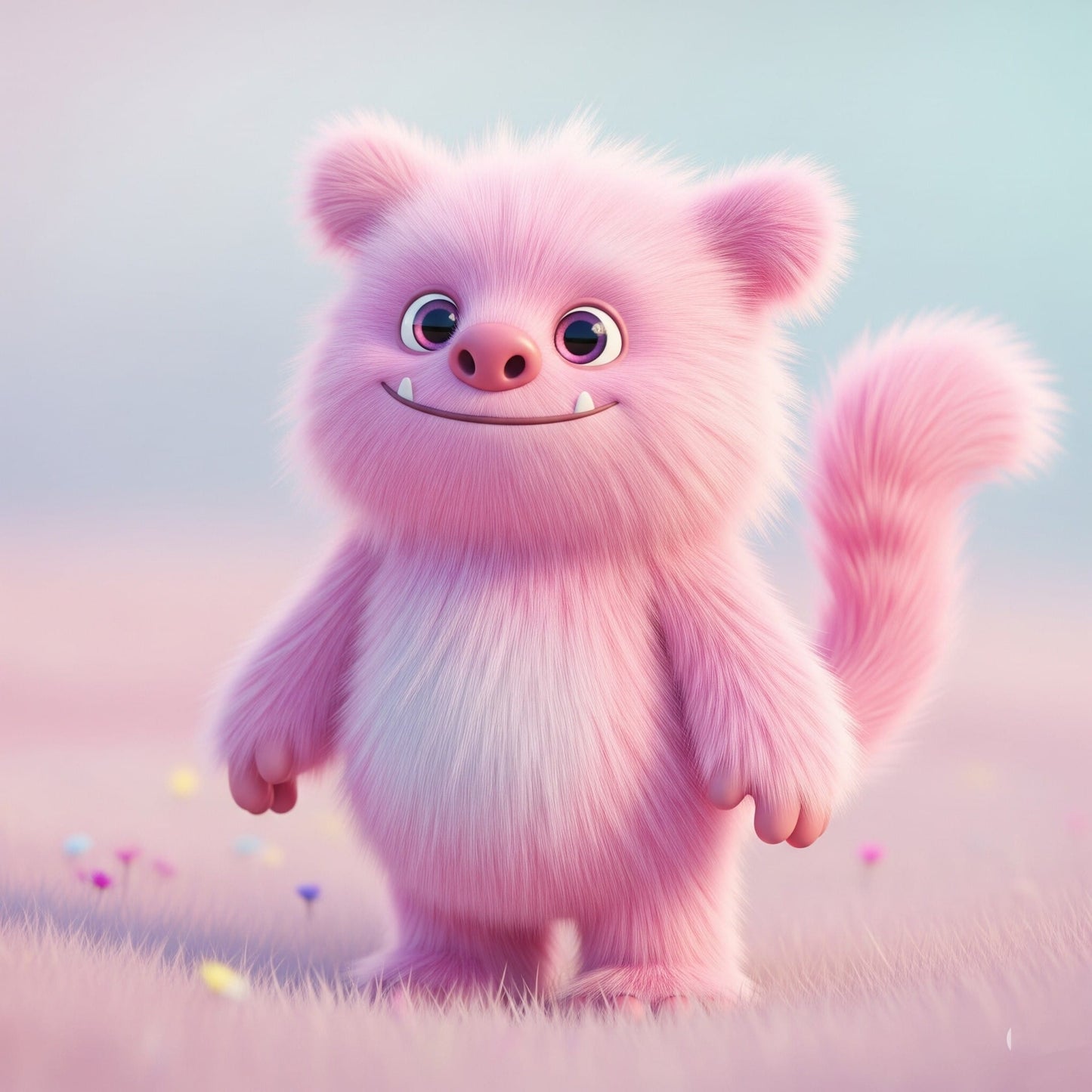 Release Paper, Pinky Fluffy Monster, 24 sections, 4x4, choice of Overlay